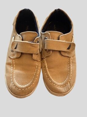 Nautica Boys "Little River 3" Canvas Boat Shoes - Tan - Size 12